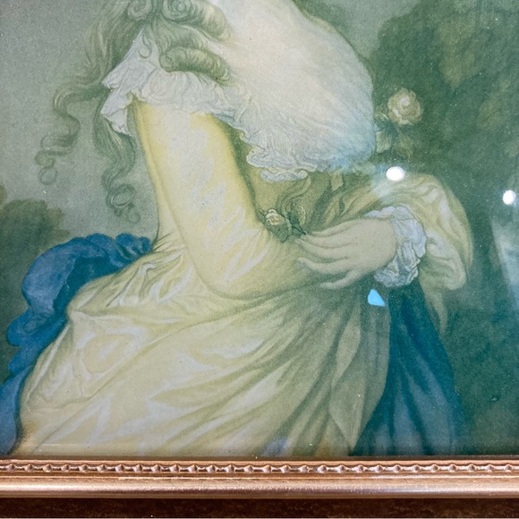 Convex Bubble Glass Framed Portrait Print Ornate Gold Frame 8x10 Victorian Lady - Picture 8 of 16